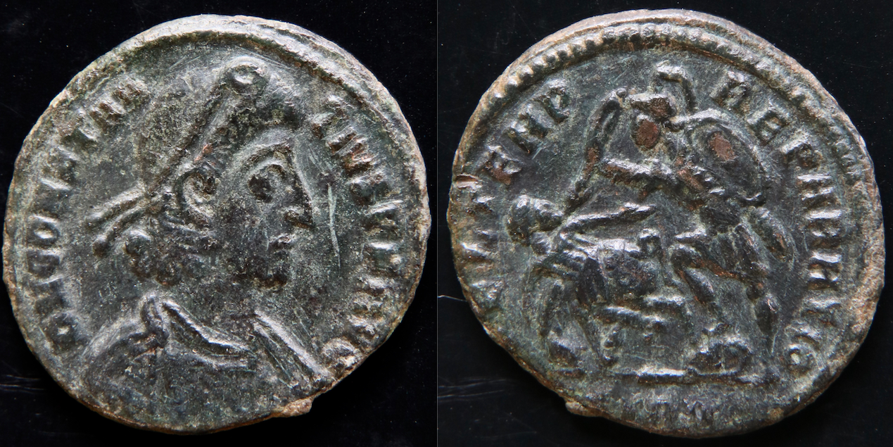 Rom – Constantius II, AE3, Reitersturz, Sirmium 2.png