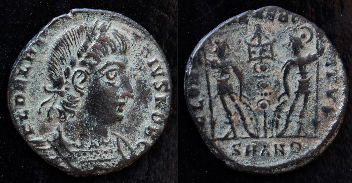 Rom – Delmatius, AE4, Gloria Exercitus.png