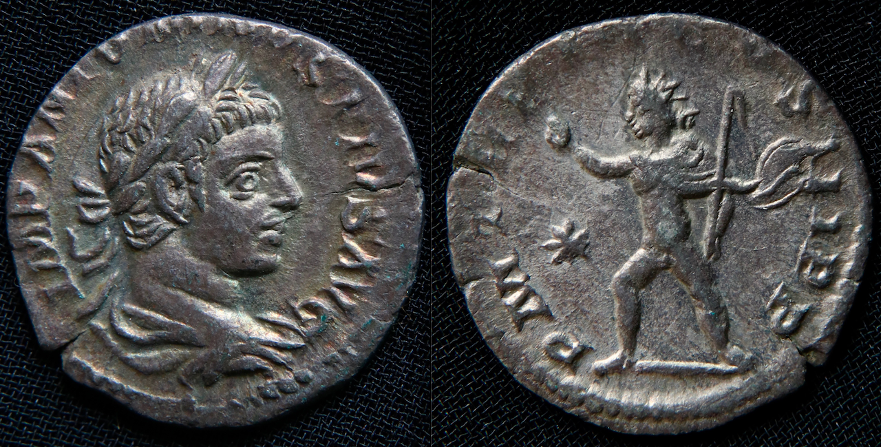 Rom – Elagabal, denar, Sol mit Peitsche.png