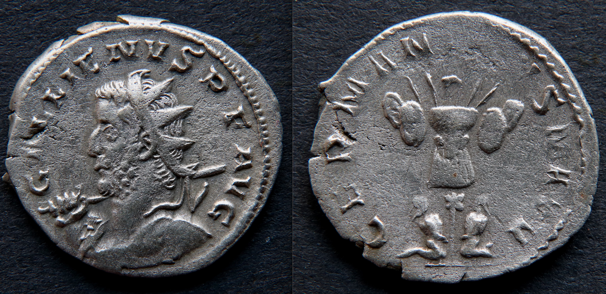 Rom – Gallienus, Antoninian, Germanicus, militärische Büste.png
