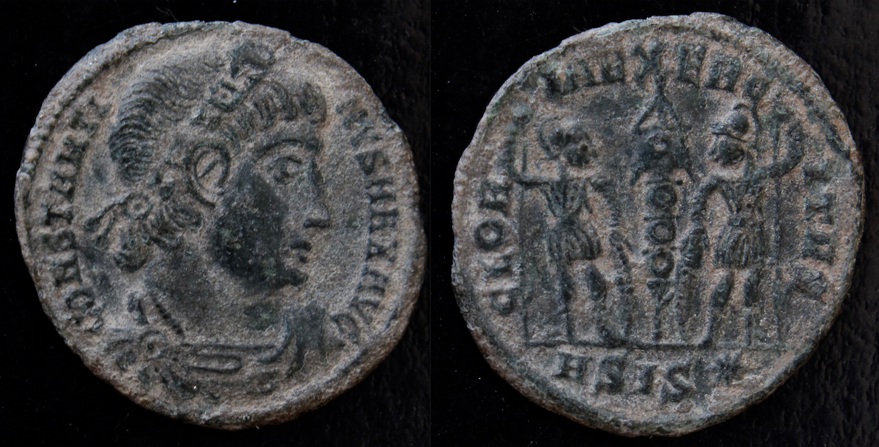 Rom – Konstantin der Große, AE3, Gloria Exercitus.png