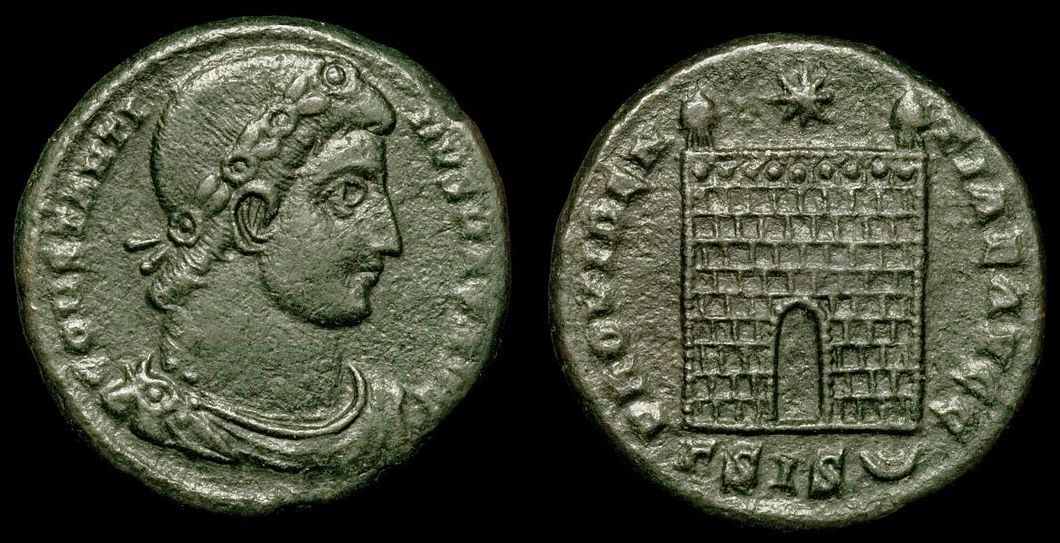 Rom – Konstantin der Große, AE3, Lagertor, Siscia.jpg