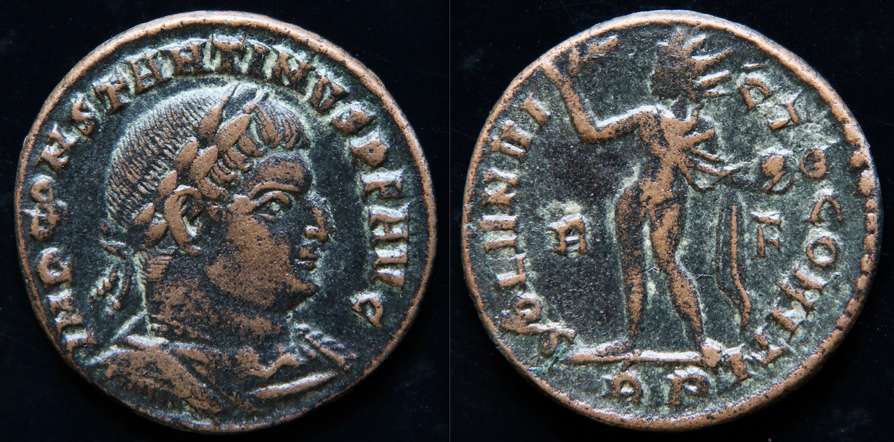 Rom – Konstantin der Große, AE3, Soli invicto comiti, Rom, Beizeichen (neu).png