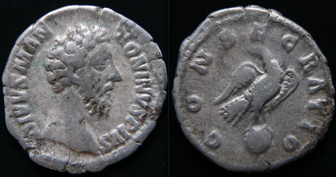 Rom – Marcus Aurelius, denar, postum, Adler (neu).png