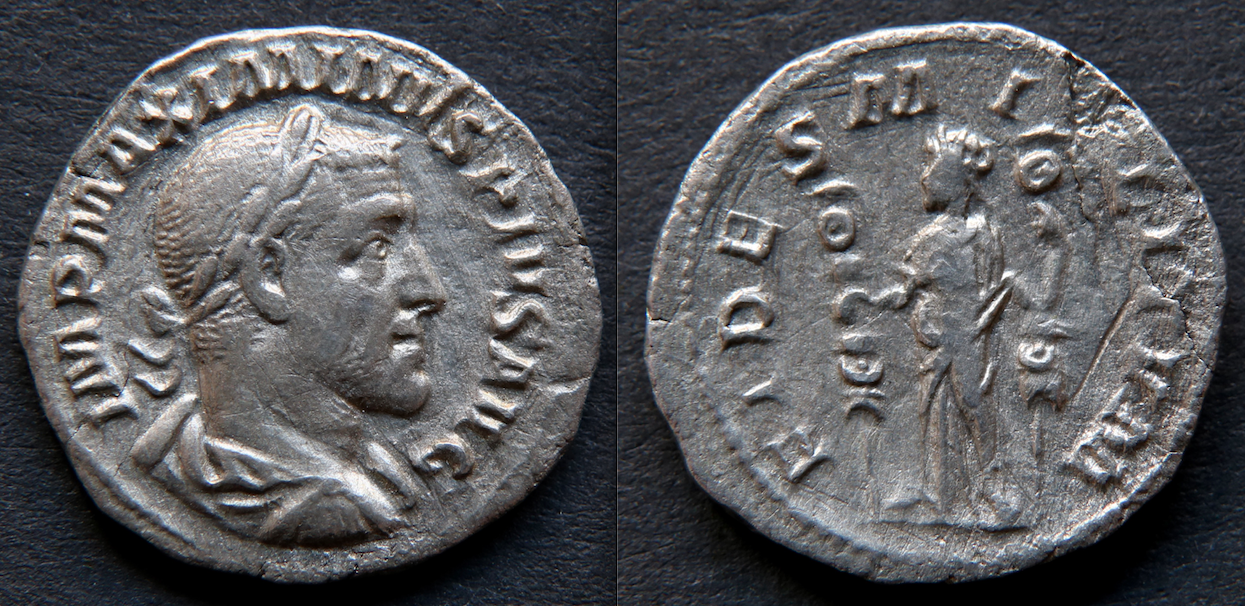 Rom – Maximinus Thrax, Fides Militum, Denar.png