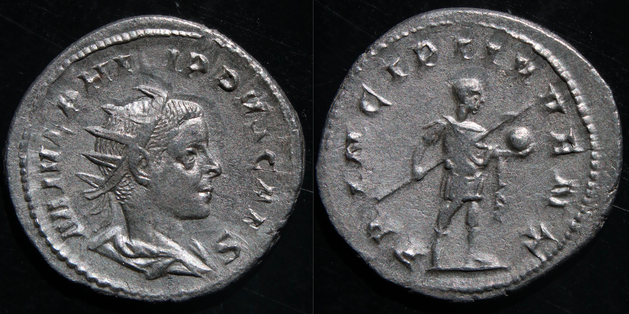 Rom – Philip II, antoninian, Principi Iuvent.png
