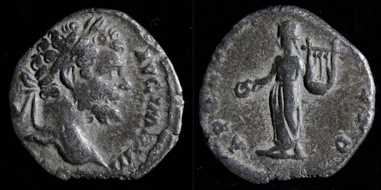 Rom – Septimius Severus, denar, Apollo.png