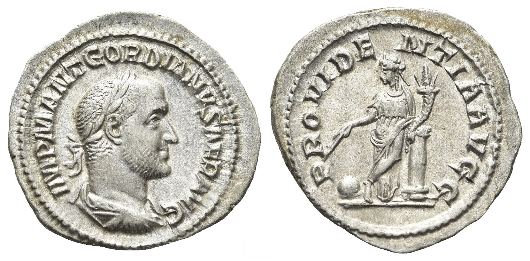 Roman Empire Silver Denarius of Gordian II (minted in Rome in 238).jpeg