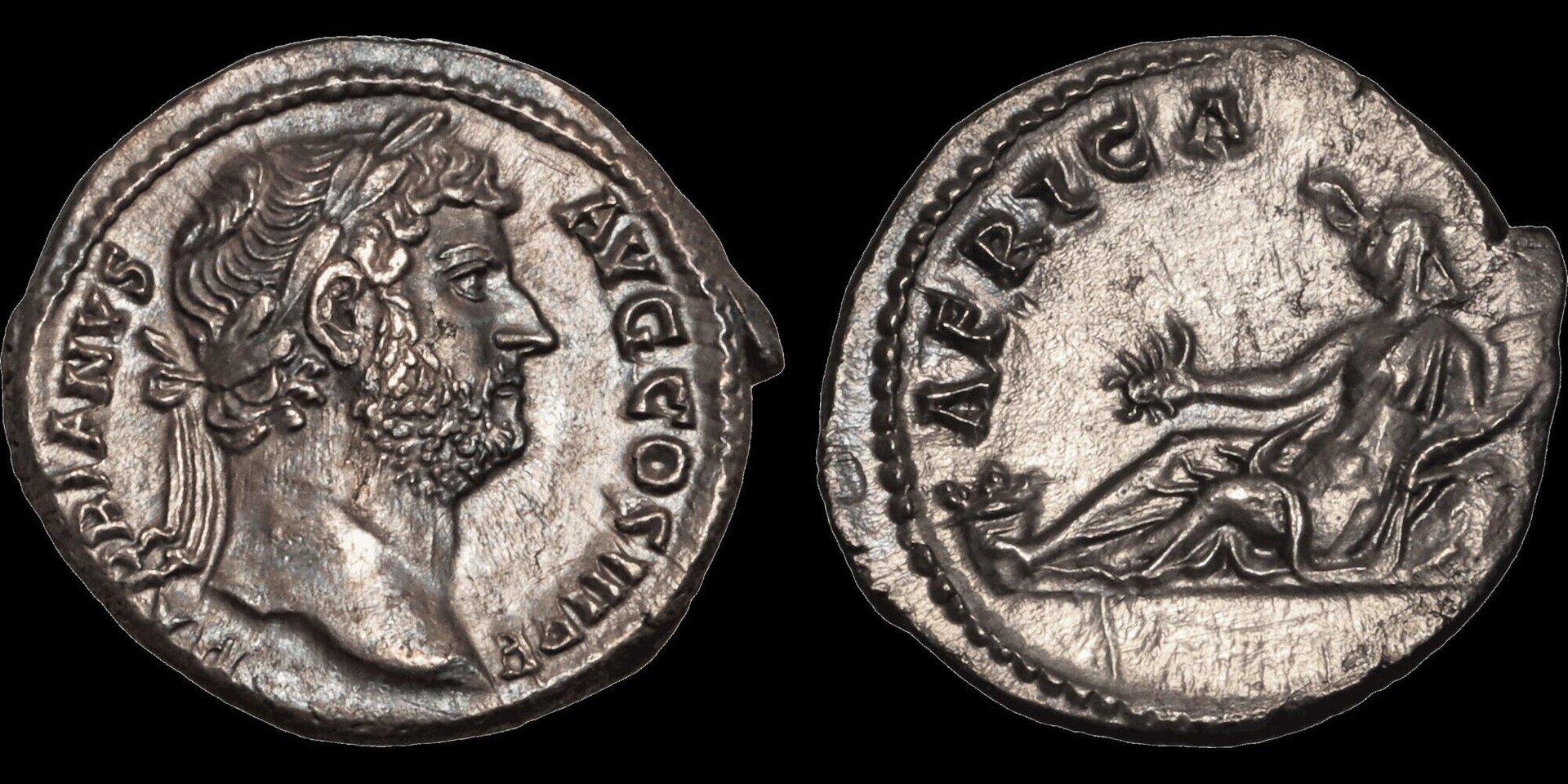 Roman Empire Silver Denarius of Hadrian (minted in Rome sometime between 130 and 133).jpg