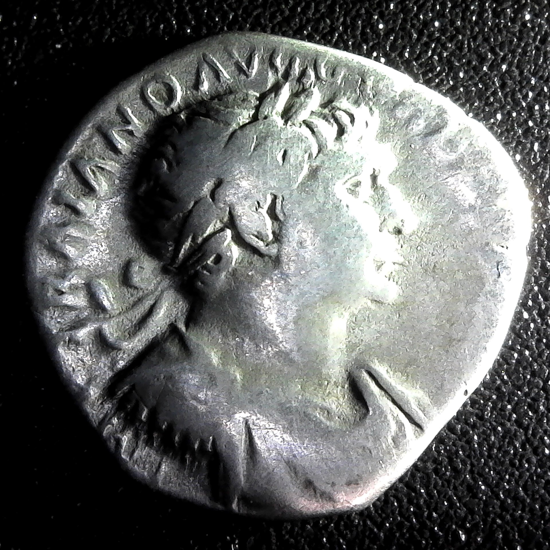 Roman Imperial Trajan 98-117 AD ~  . Silver Denarius . Arabia Camel obv A.jpg