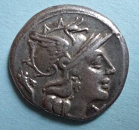 Roman Republic Denarius L. Cupiennius 147 BC Obv TM 783752413 $174.00 Oct 2014.jpg