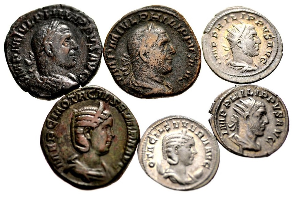 'ROMAN_ Imperial_ Lot of six (7) silver and bronze issues of Philip I and Otacilia Severa.jpg