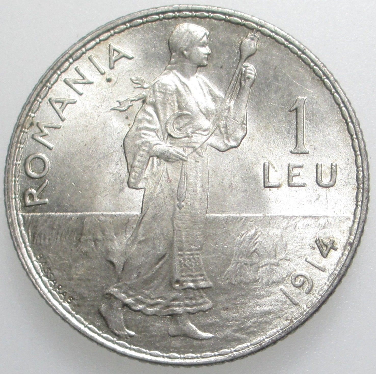 Romania 1913 Lei Reverse.JPG