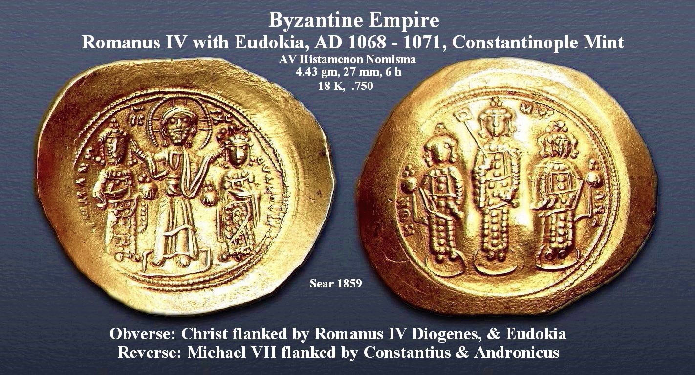 Romanus IV, Diogenes, AV scyphate histamenon nomisma Al Kowsky Collection.jpg