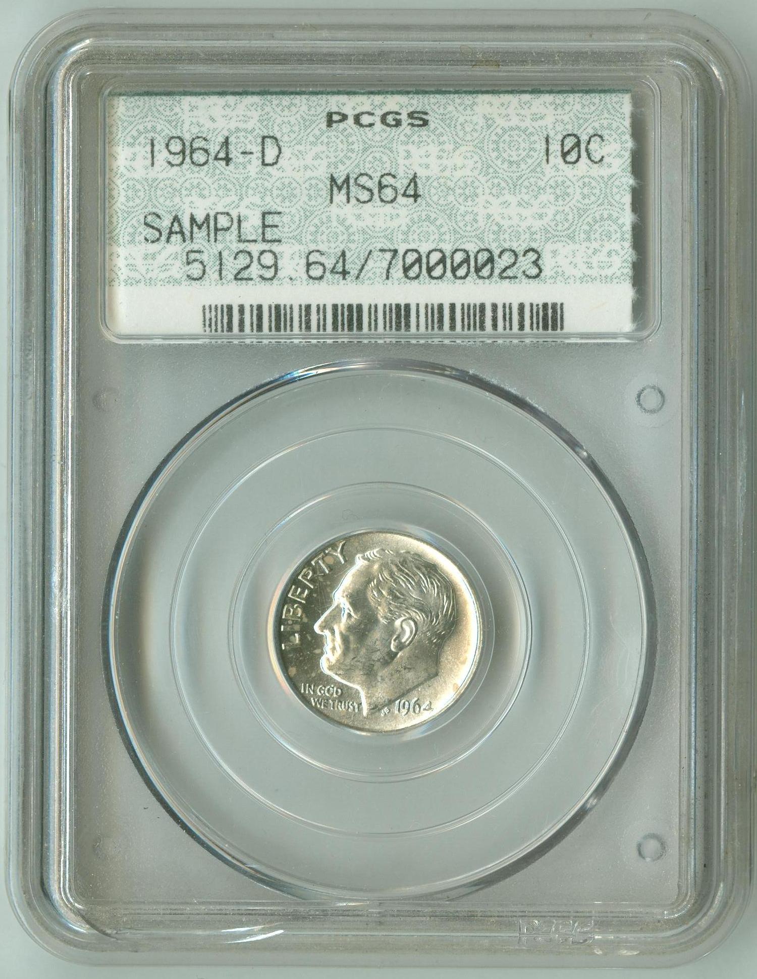 Roosevelt 1964-D Slab Generation 3 Doily 7000023 PCGS MS64 Slab Obv.jpg