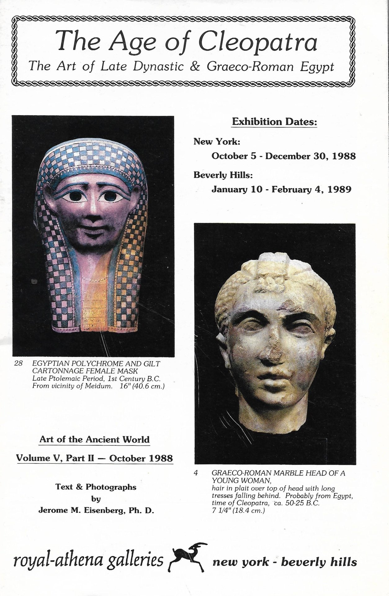 Royal Athena, Age of Cleopatra exhibition, 1988 - cover page.jpg