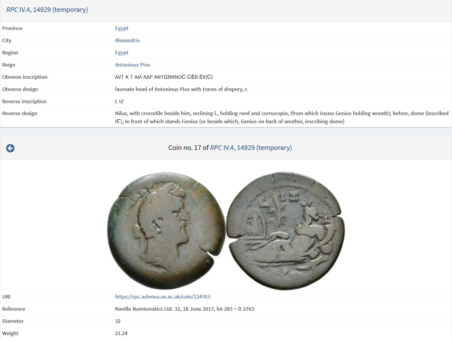 RPC Antoninus Pius - Alexandria Drachm Nilometer 2092.jpg