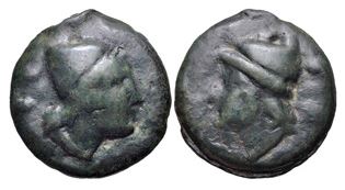 RR AE Aes Grave Sextans 270 BCE 37mm 55.28g Dioscuri R and L.JPG