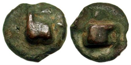 RR Aes Grave Uncia 269-266 BCE 10.1g Astragalus knuckle-bone - knuckle-bone Thurlow- Vecchi 21.JPG