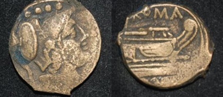 RR Anon AE Triens 157-156 BC Minerva Prow RARE Cr 198B-3 S 989 O-R.jpg