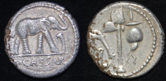 RR Caesar AR Denarius 49 BCE Traveling Mint Elephant-Pontificates Sear 1399 Craw 443-1.jpg