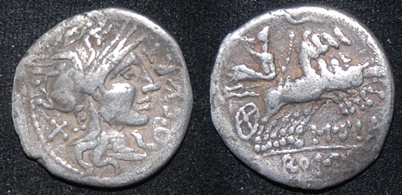 RR Curtius Silanus 116-115 BCE AR Den Roma Jupiter Quad Lituus S 162 Cr 285-2.jpg