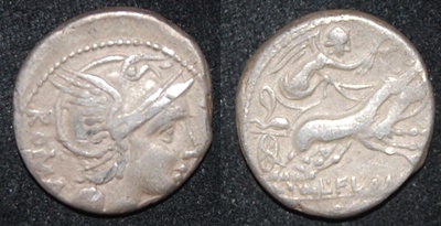 RR Flaminius Cilo 109-108 BCE AR Den X Biga wreath Sear 179 Craw 302-1 Obv-Rev.jpg