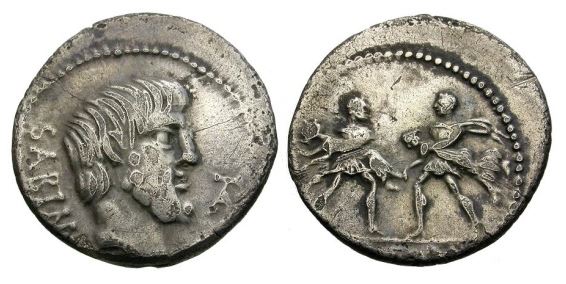 RR L TITURIUS LF SABINUS AR Denarius Rape of Sabines 89 BCE Sear 249 Craw 344-1a.JPG
