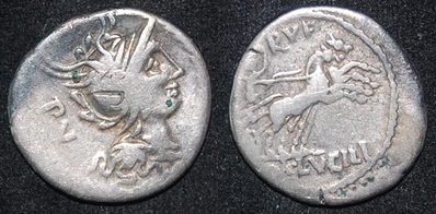 RR Lucilius Rufus 101 BCE Ar Den Roma Biga Marius Victories S 202 Cr 324-1.jpg