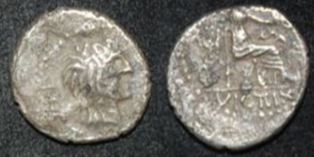 RR Porcius Cato AR Quinarius 89 BC Bacchus Liber Victory S 248 Cr 343-2.jpg