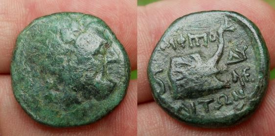 RR Prv Macedon Amphipolis AE Semis 187-131 BC Zeus Prow giraffe shape SNG Cop 69.JPG