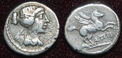 RR Q Titius AR Quinarius 90 BCE PEGASUS Sear 240.jpg