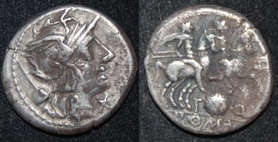 RR T Quinctius Flamininus 126 BC AR Den Roma Diosc gallpng T-Q Macedon Shield S 143 Cr 267-1.jpg