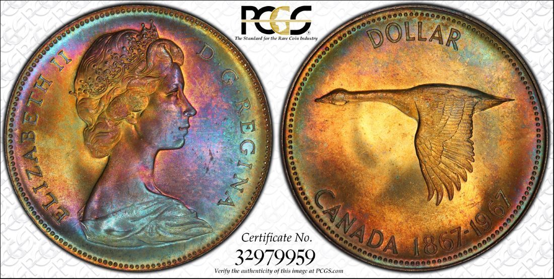 S$1 1967 Canada MS65 PCGS Color 32979959.jpg