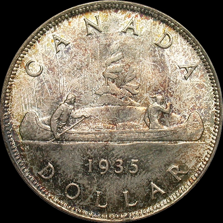 S$1 Canada 1935 MS66 PCGS Colorful Pastel Toning-Rev CU 450x450.jpg