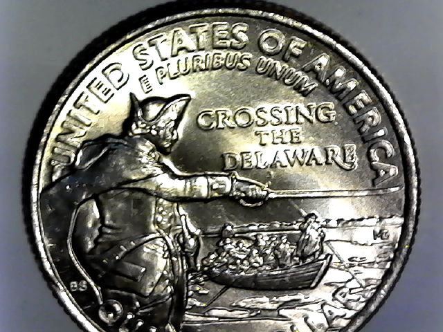 3 Monete 2021 Washington Crossing The Delaware Quarter – Placcate Oro 24K, UNC