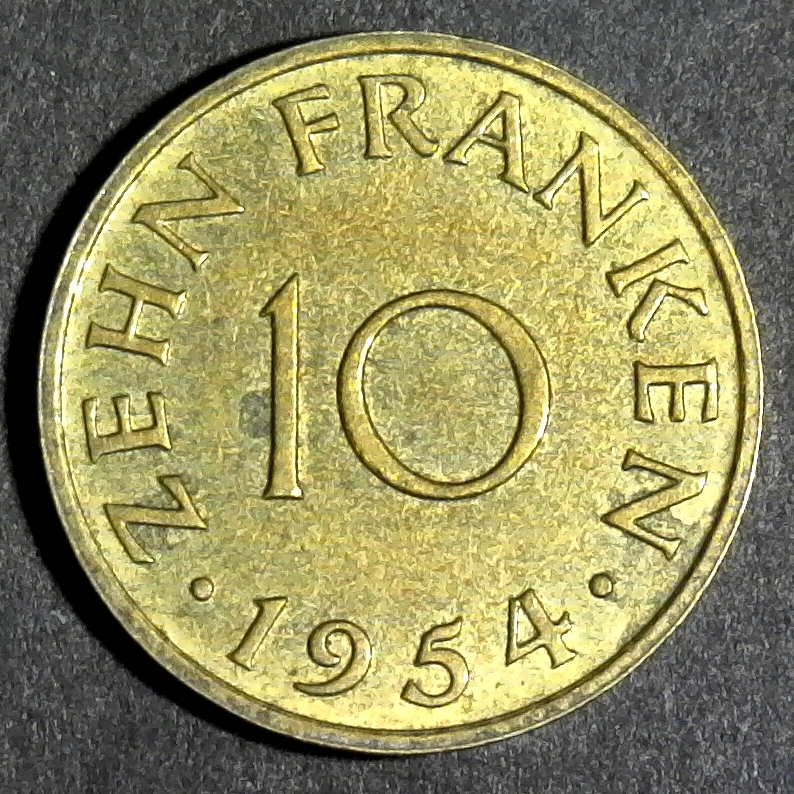 Saarland 10 Franken 1954 obverse.jpg