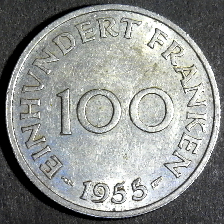 Saarland 100 Franken 1955 obverse.jpg