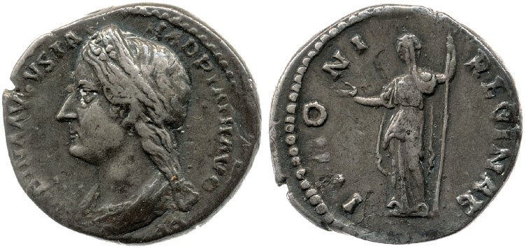 Sabina IVNONI REGINAE left-facing denarius BMC.jpg