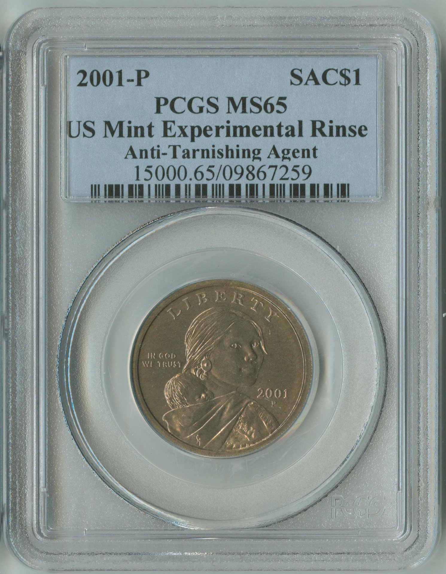 Sacagawea 2001-P Exp Rinse 09867259 PCGS MS65 Slab Obv.jpg