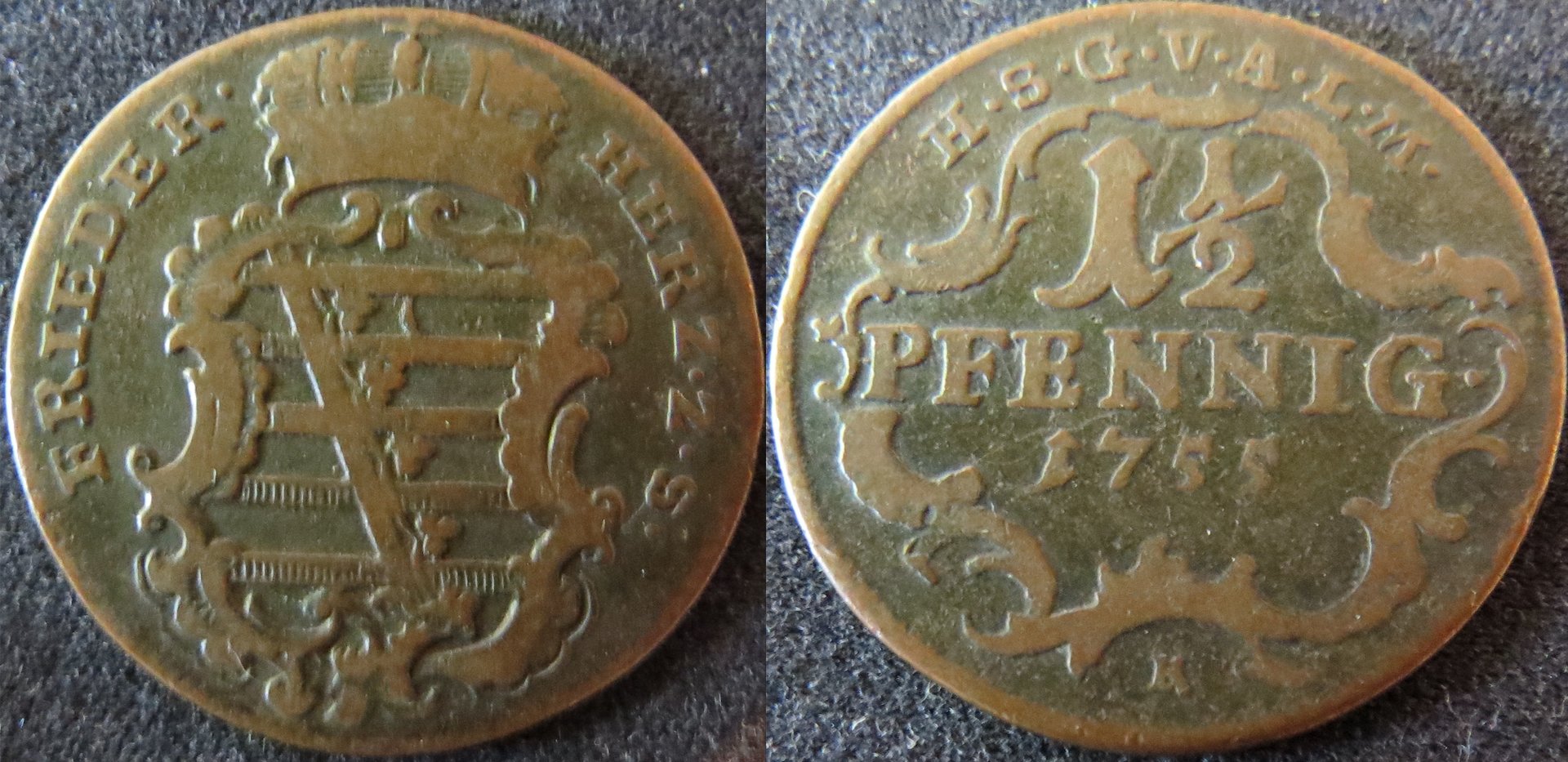 Saxe-Gotha-Altenburg 1 1:2 Pfennig 1755 Friedrich III .jpeg