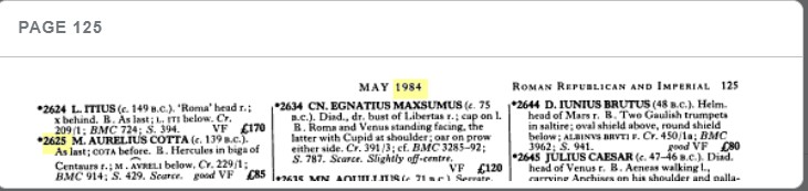 Screenshot 2022-04-13 Spink Numismatic Circular May 1984 No. 2625 M. Aurelius Cotta 1.jpg