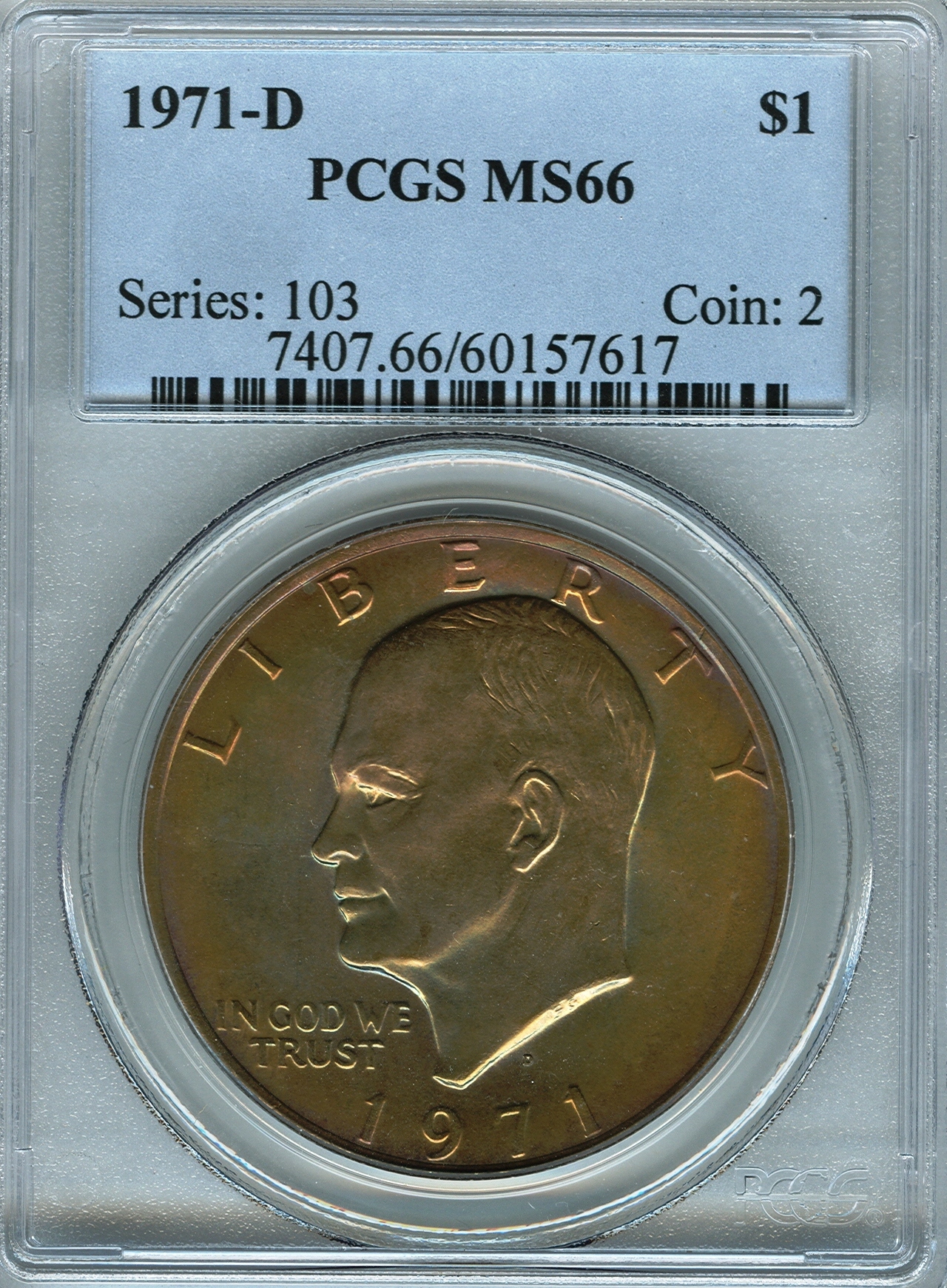 Sego IKE 1971-D 60157617 Peacock PCGS MS66 Slab Obv.jpg