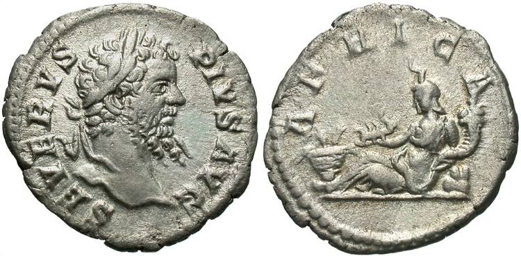 sept sec africa denar 19 mm 2.45 g., ric 254 scorpion and modius rome 207 AD.jpg