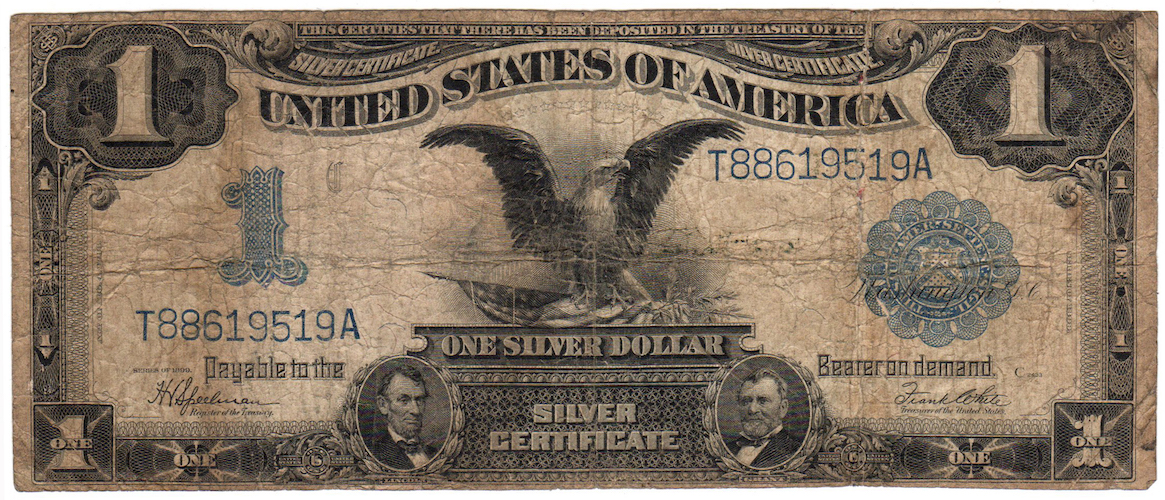 Series 1899 1 Dollar Silver Certificate Black Eagle T88619519A - Front.jpg