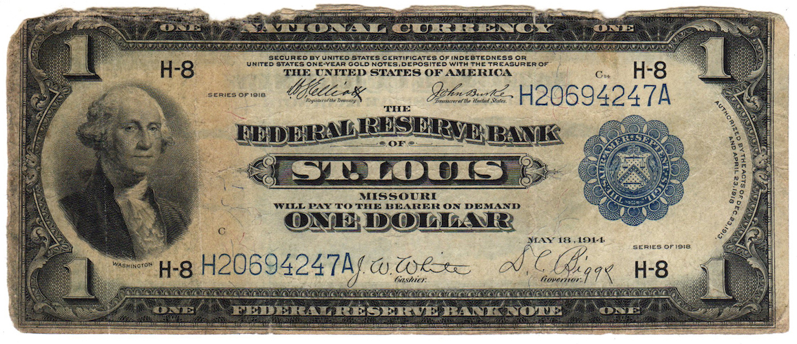 Series 1918 1 Dollar National Currency St. Louis H20694247A - Front.jpg