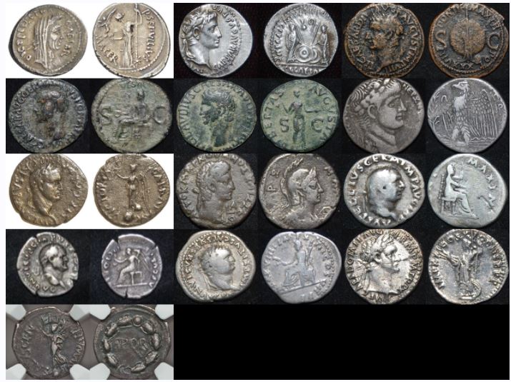 Seutonius 12 Caesars plus Vindex - Denarii Quinarii Asses Tet.JPG
