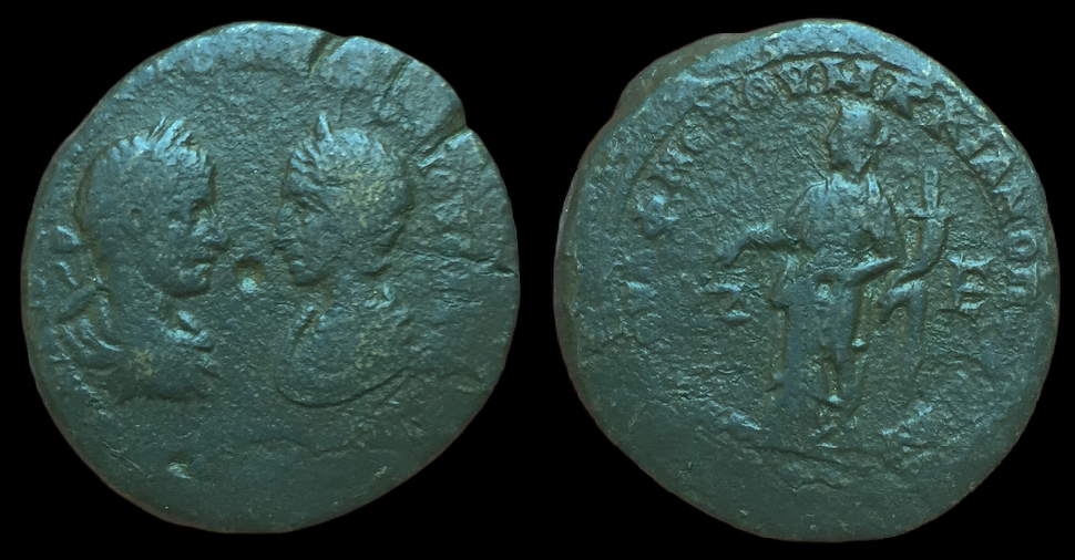 Severus Alexander and Julia Maesa, AE28, Markianopolis Moesia, Dikaiosyne.png