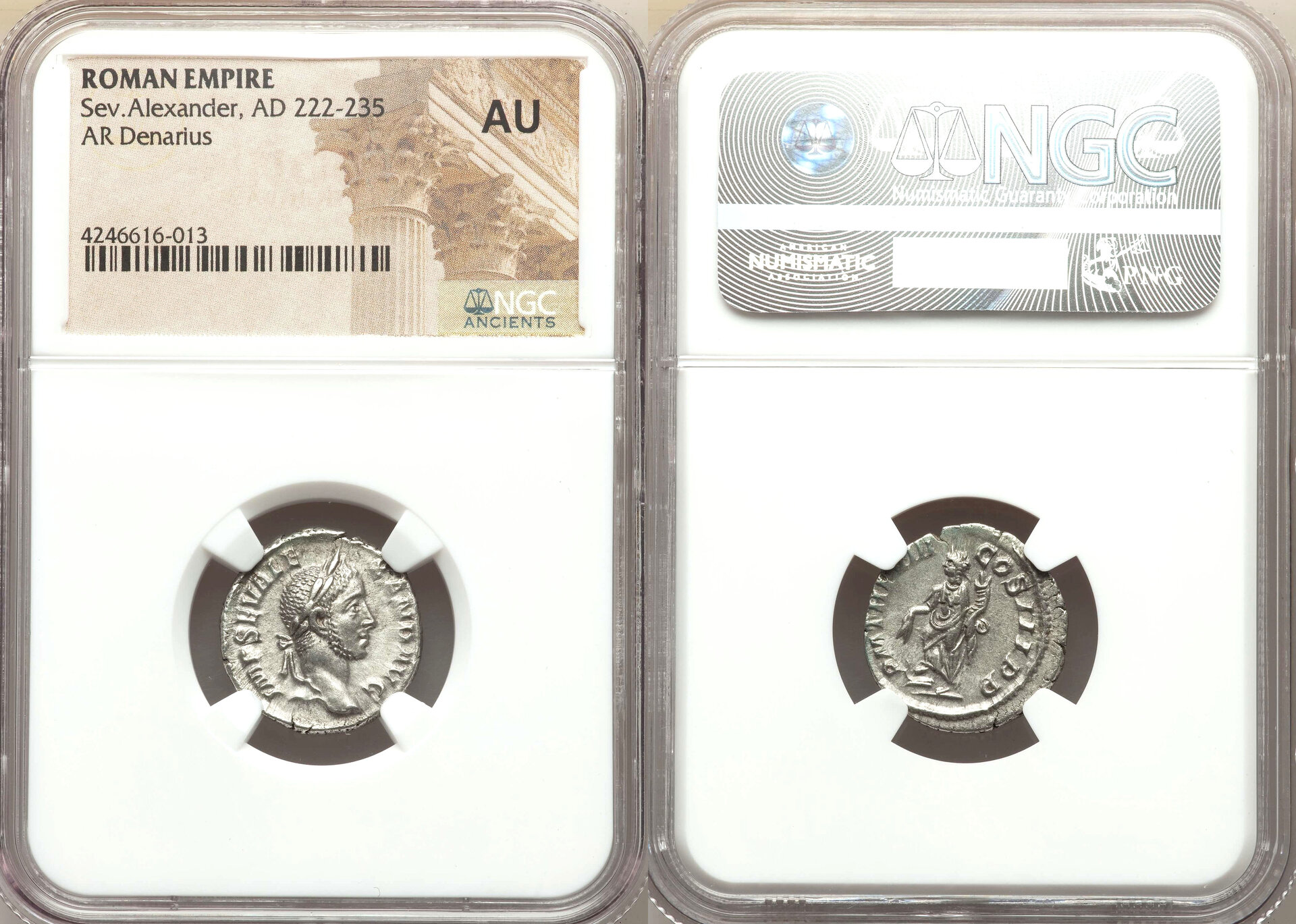 Severus Alexander denarius, NGC AU.jpg