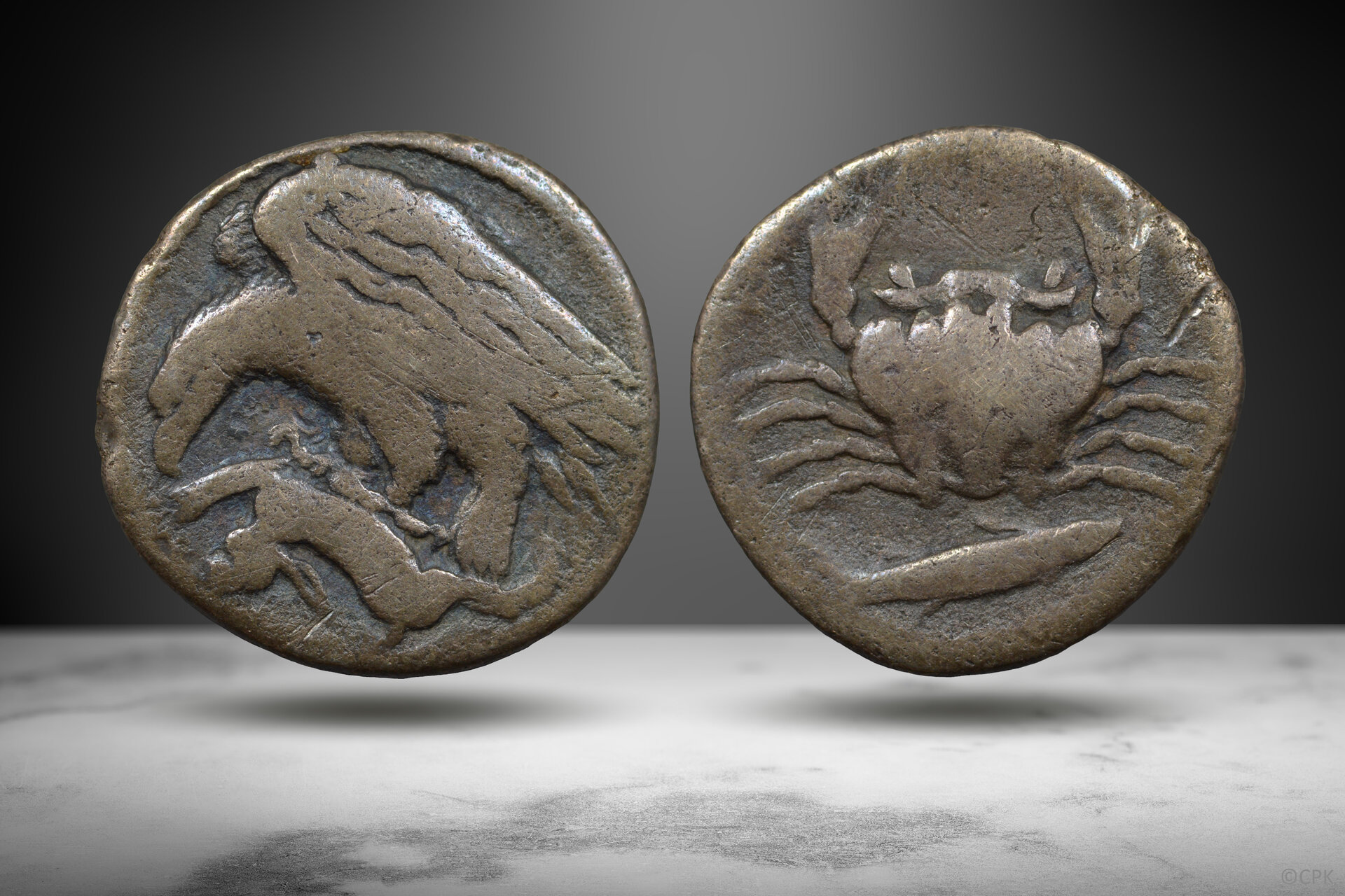 Sicily Akragas hemidrachm eagle-crab.jpg